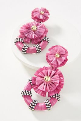 Raffia Sunburst Drop Earrings