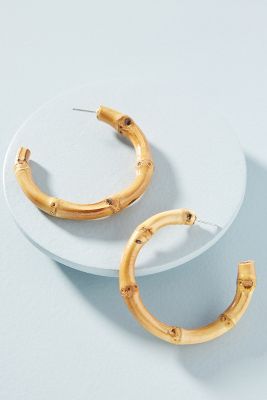 Bamboo Hoop Earrings | Anthropologie