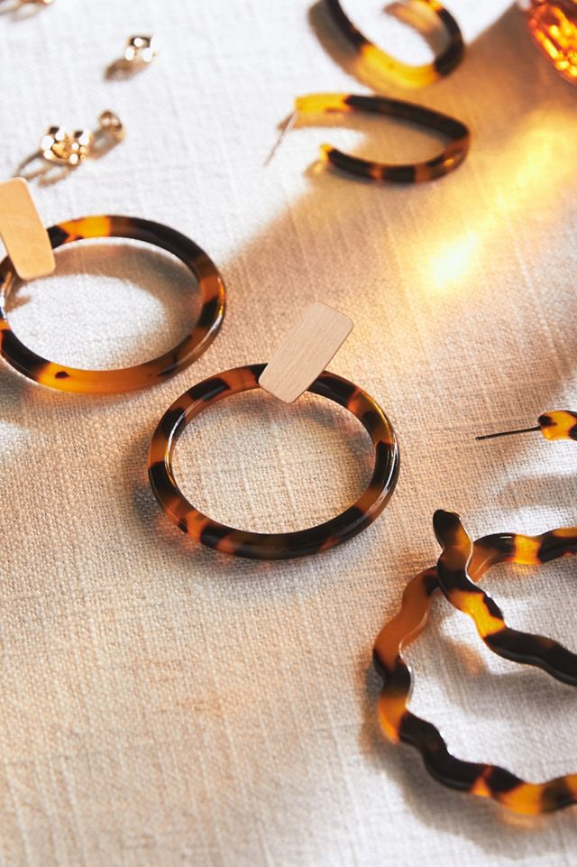 Wavy Resin Hoop Earrings #3