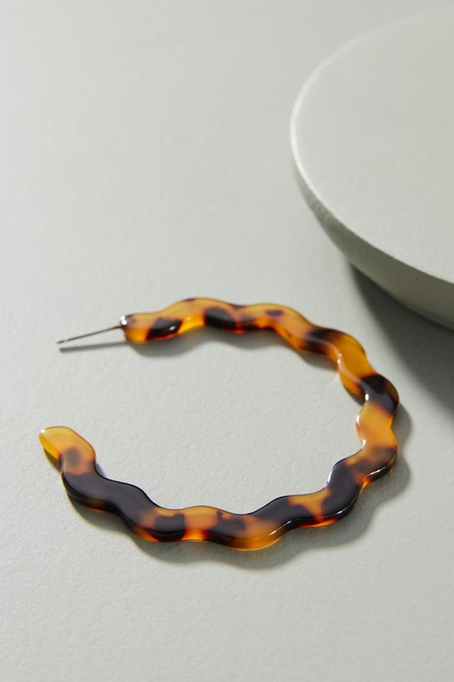 Wavy Resin Hoop Earrings #1