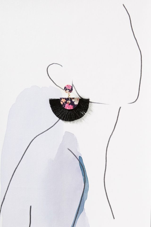 Playful Prints Fringe Drop Earrings #2