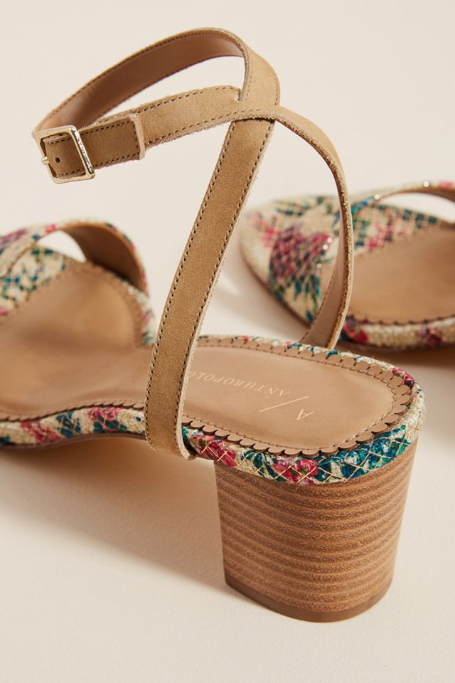 Anthropologie Mischa Printed Heeled Sandals #3