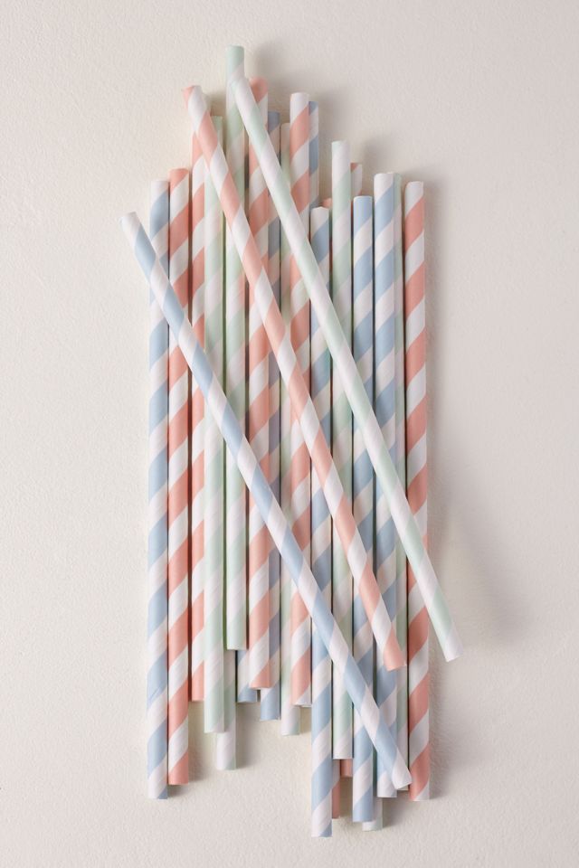 Pastel Stripe Paper Straws Anthropologie
