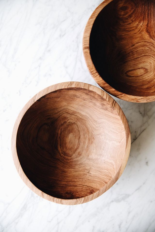 Roan Iris Hand Carved Olive Wood Serving Bowl #3