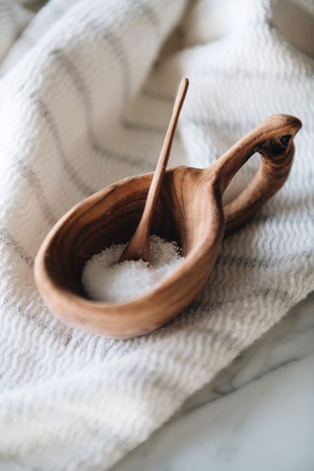 Roan Iris Olive Wood Spice Bowl and Spoon #1