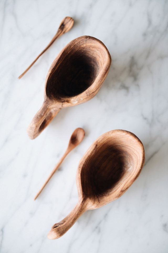 Roan Iris Olive Wood Spice Bowl and Spoon #2