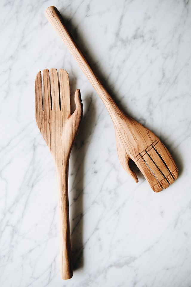 Olive Wood Salad Serving Spoon and Fork – Casablanca Market