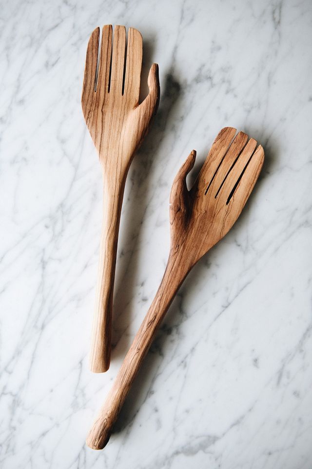 Olive Wood Salad Serving Spoon and Fork – Casablanca Market