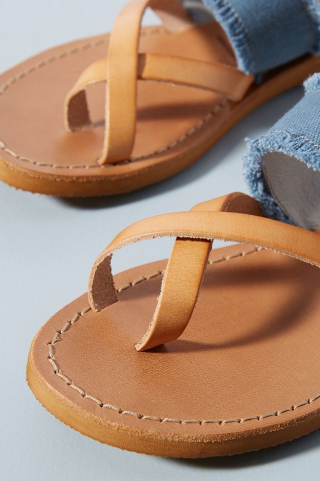 Cocobelle Frayed Denim Slide Sandals #2