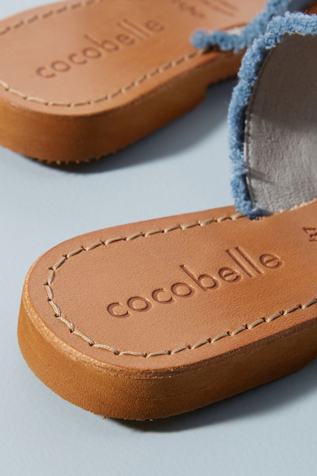Cocobelle Frayed Denim Slide Sandals #3