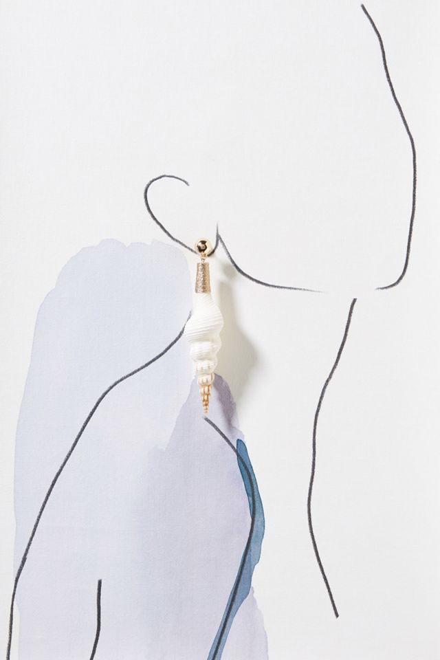 Conch Shell Drop Earrings #2