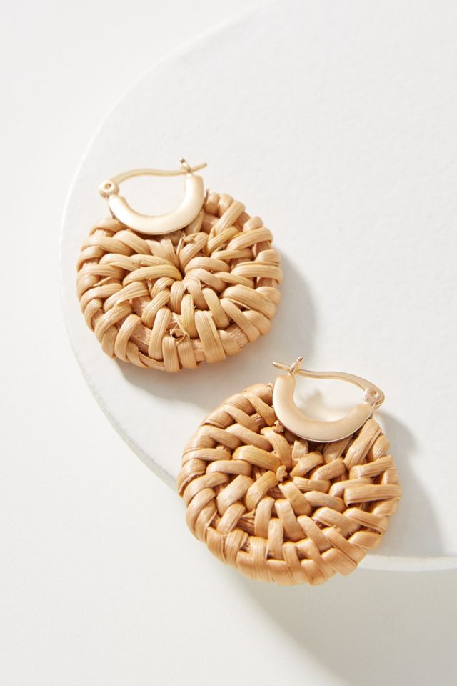 Woven Hoop Earrings Anthropologie