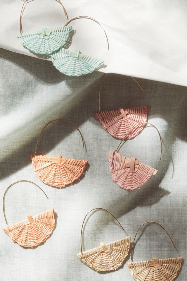 Tacy Wicker Crescent Hoop Earrings #3