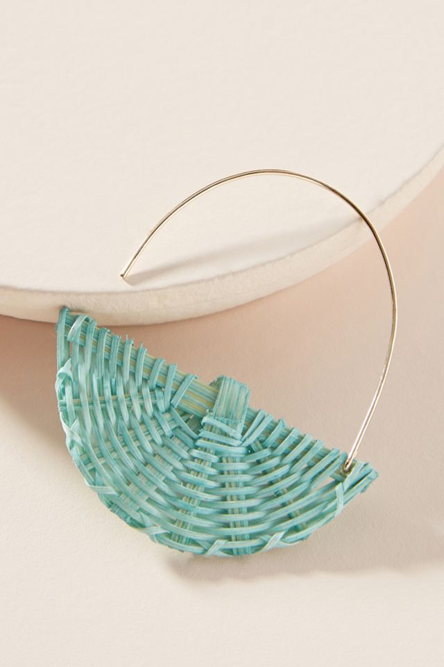 Tacy Wicker Crescent Hoop Earrings #1