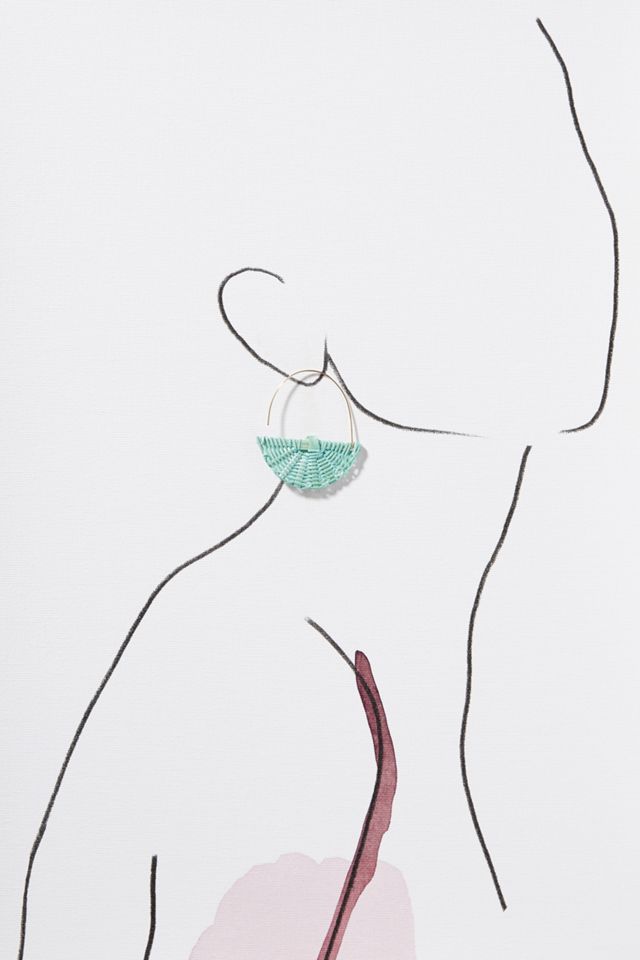 Tacy Wicker Crescent Hoop Earrings #2