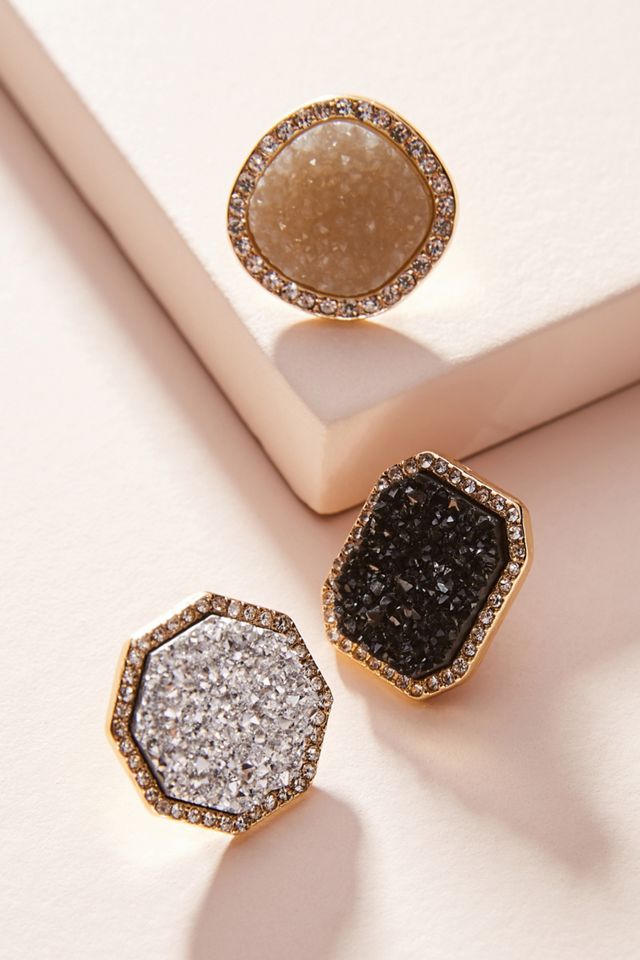BaubleBar Druzy Post Earring Set #1
