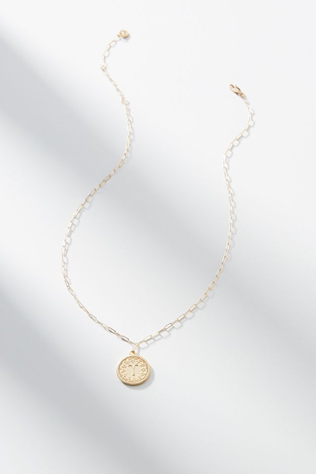 Zodiac 24K Gold-Plated Coin Necklace #1