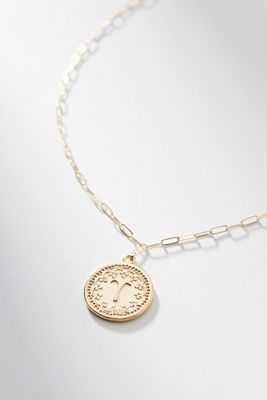 Zodiac 24K Gold-Plated Coin Necklace
