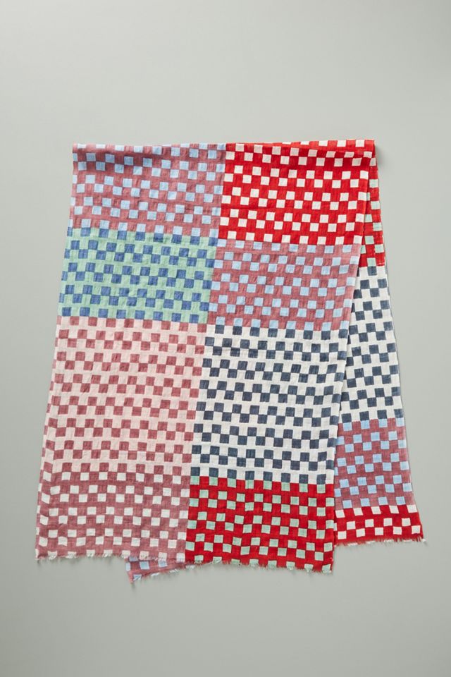 Checkered Linen Scarf #1
