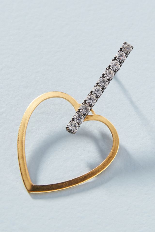 Elizabeth Cole Heart Drop Earrings #1