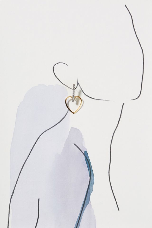 Elizabeth Cole Heart Drop Earrings #2