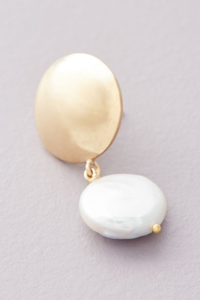 Young Frankk Coin Pearl Drop Earrings #1