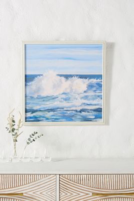 Peach Horizon With Bursting Peach Foam Wall Art