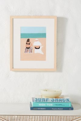 Sitting at the Beach Wall Art