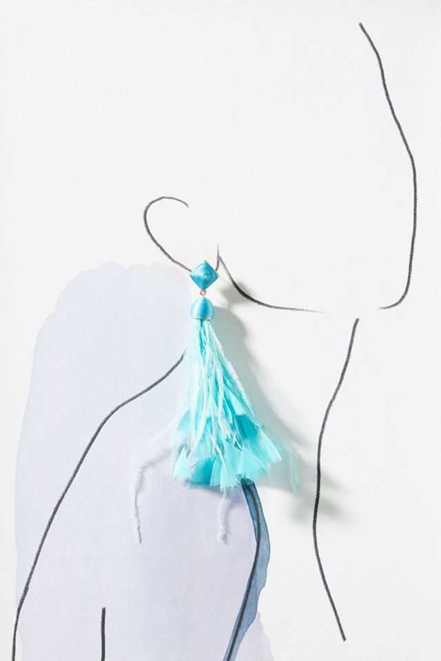 BaubleBar Feather Drop Earrings Anthropologie