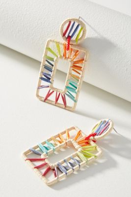 BaubleBar Rainbow Square Drop Earrings