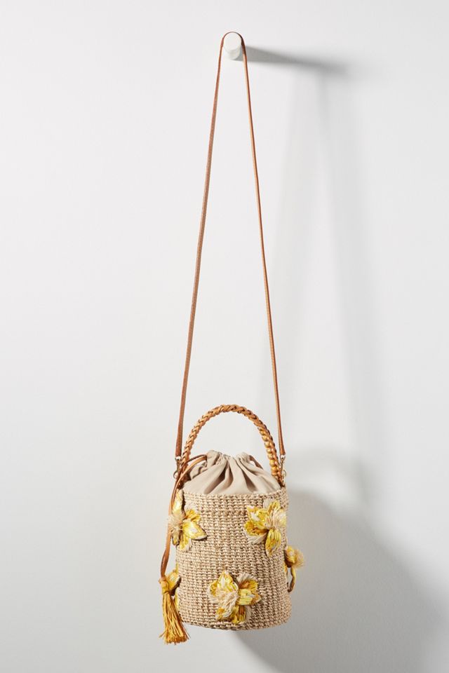 Aranaz Lulu Flower-Embellished Bucket Bag #1