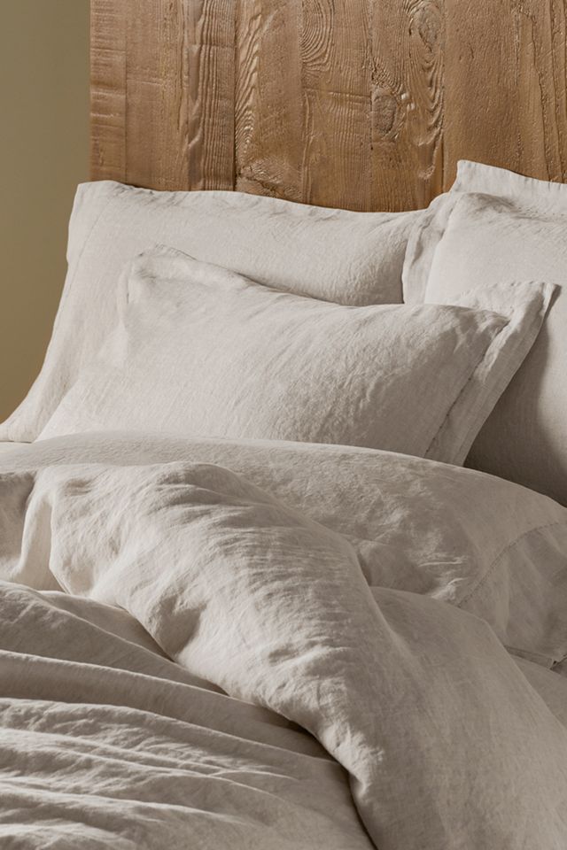Queen Natural Chambray Organic Cotton Percale Sheet Set