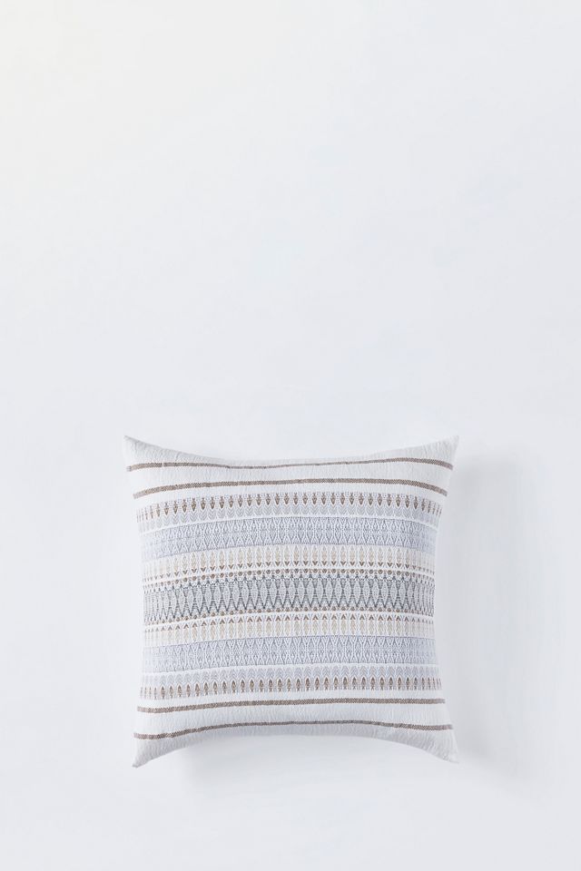 Sage Organic Cotton 22" Pillow Cover with Dobby Stripes