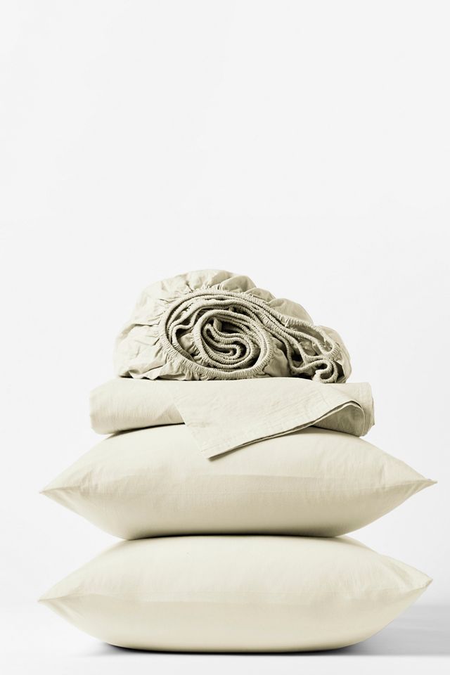 Queen Undyed Organic Cotton Percale Sheet Set