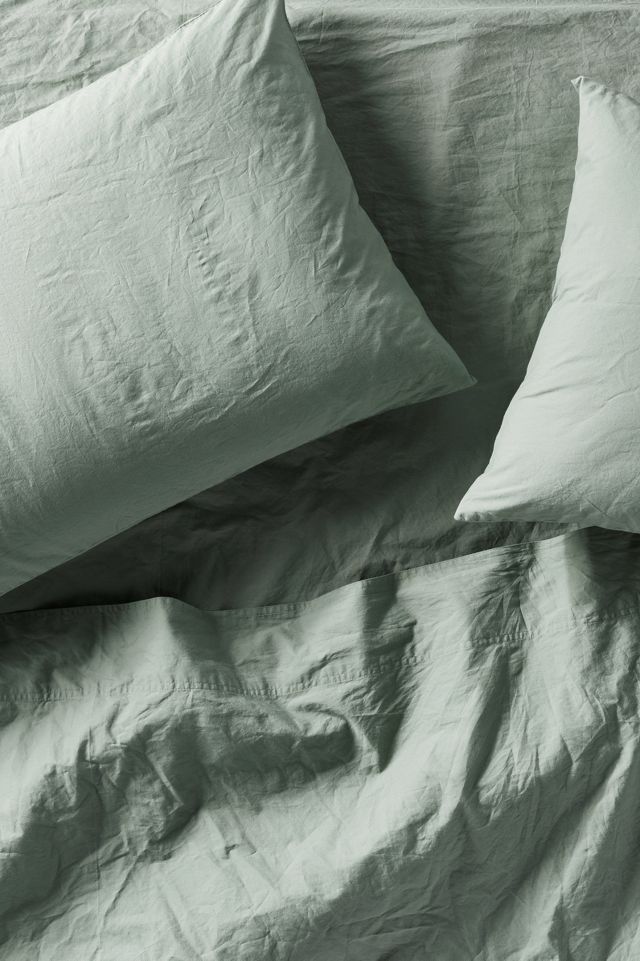 Coyuchi Organic Crinkled Percale Sheet Set