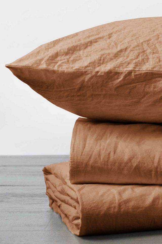 Coyuchi Organic Crinkled Percale Sheet Set