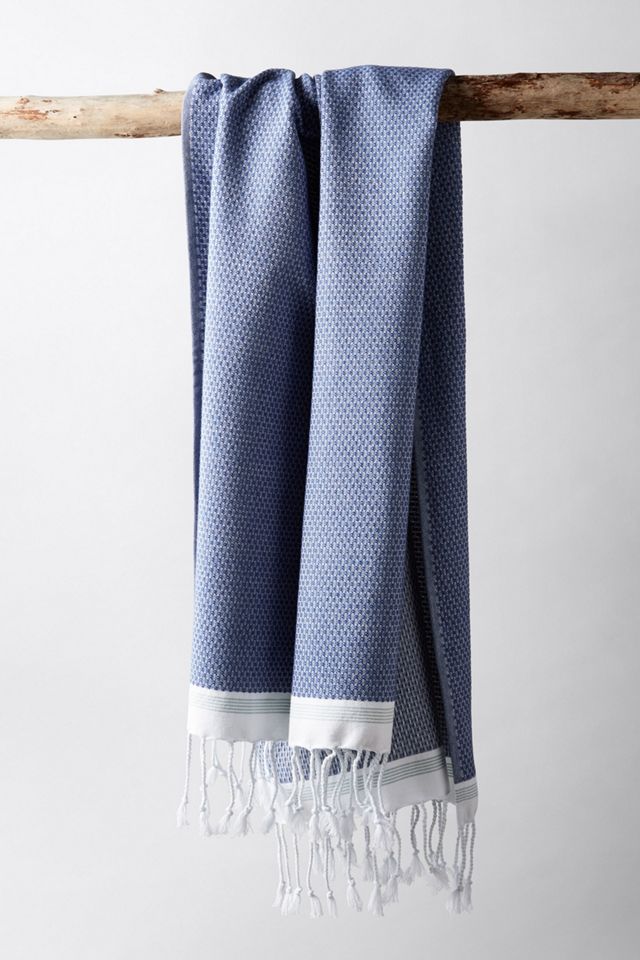 Lake Blue and Sea Spray Stripe Organic Turkish Cotton 6-Piece Towel Set