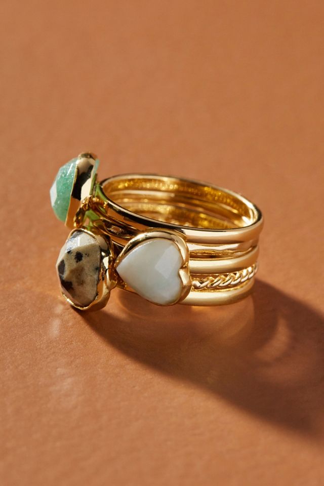 Gemstone Stacking Ring Set #1