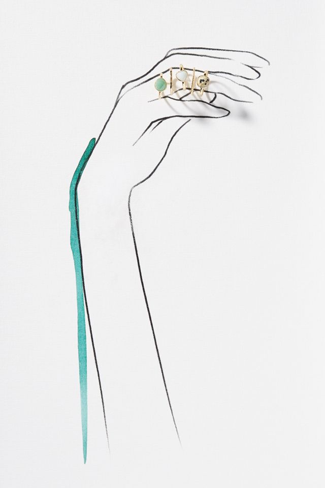 Gemstone Stacking Ring Set #2