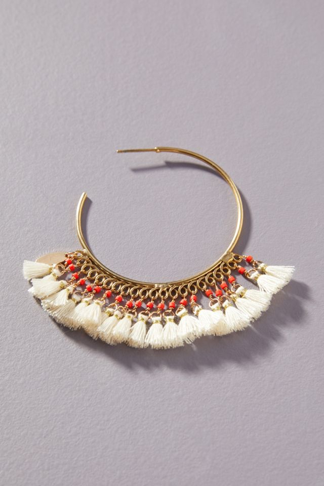 Fringed Hoop Earrings #1