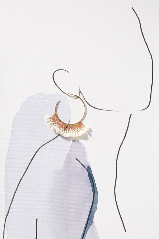 Fringed Hoop Earrings #2