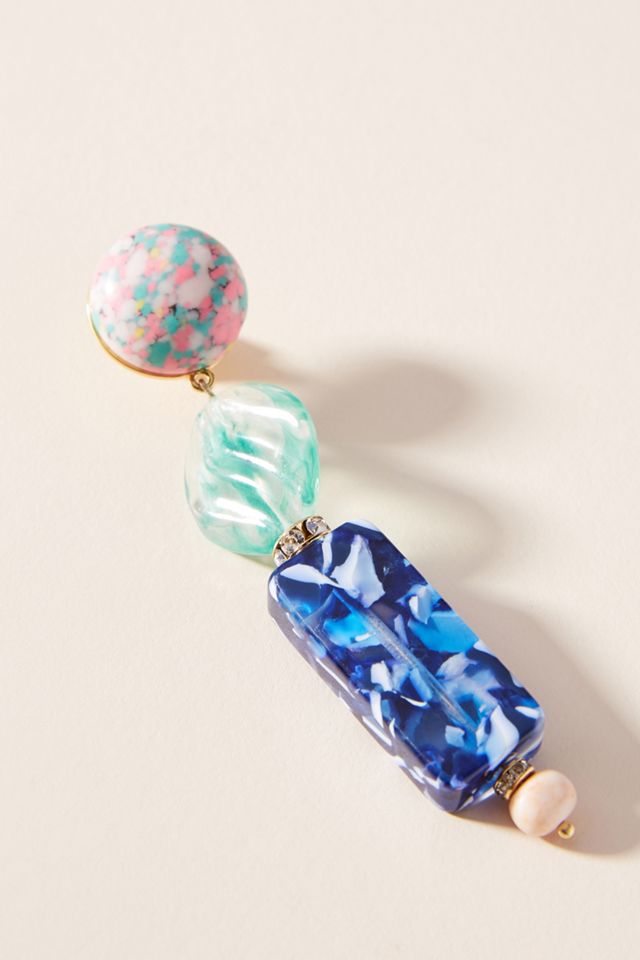 Stacked Stone Drop Earrings #1