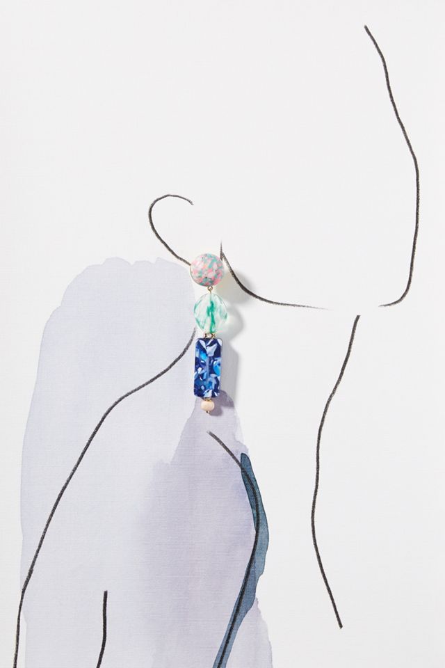 Stacked Stone Drop Earrings #2