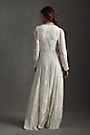 BHLDN Nassau Long-Sleeve Deep-V Embroidered Side-Slit Wedding Gown #3