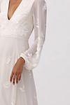 BHLDN Nassau Long-Sleeve Deep-V Embroidered Side-Slit Wedding Gown #5