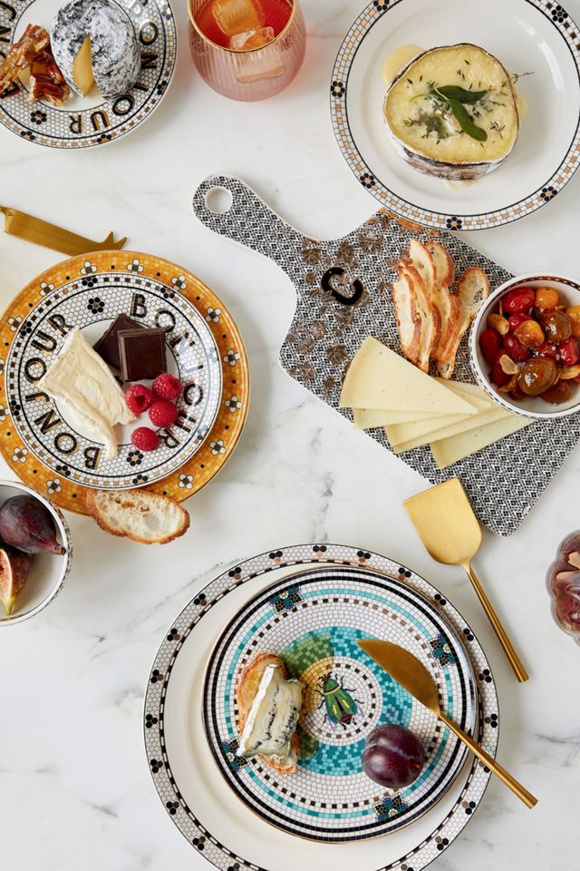期間限定セール! Anthropologie Bistro Tile Side Plates The Bistro Tile Stoneware Side Plates, Set of 4 | AnthroHome