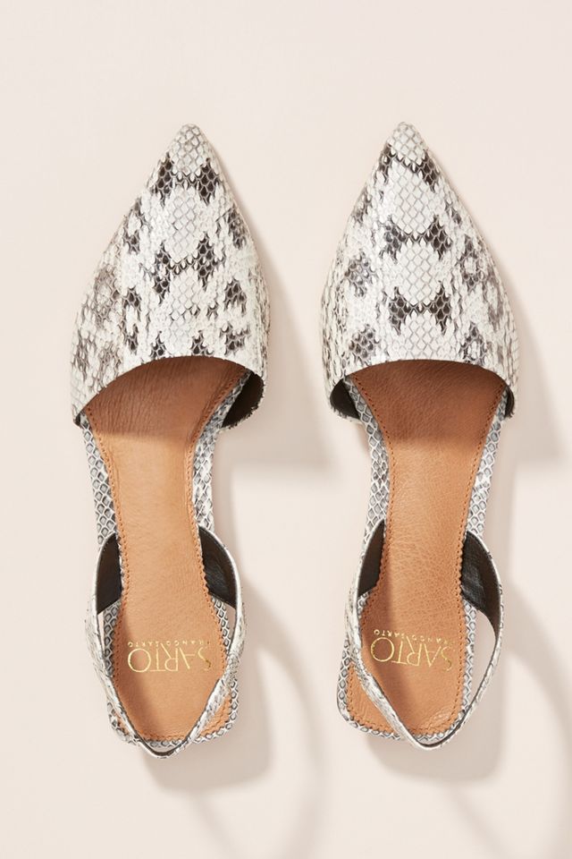 Sarto by Franco Sarto Snake-Printed Slingback Flats #1