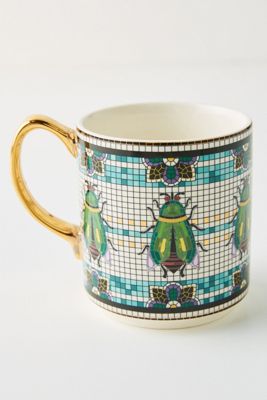 The Bistro Tile Stoneware Mug: Garden Edition