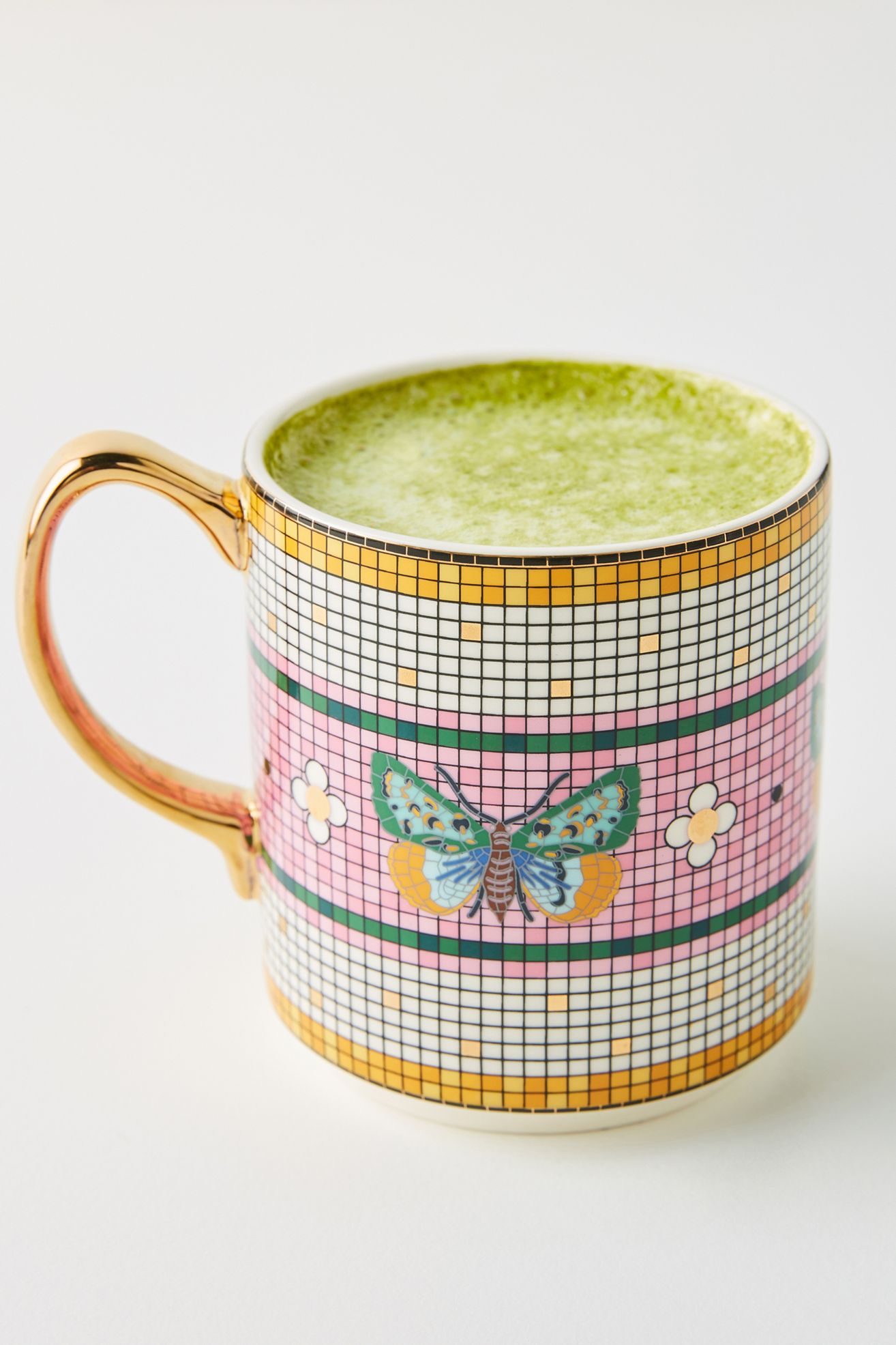 The Bistro Tile Stoneware Mug: Garden Edition - Butterfly, Standard, One Size