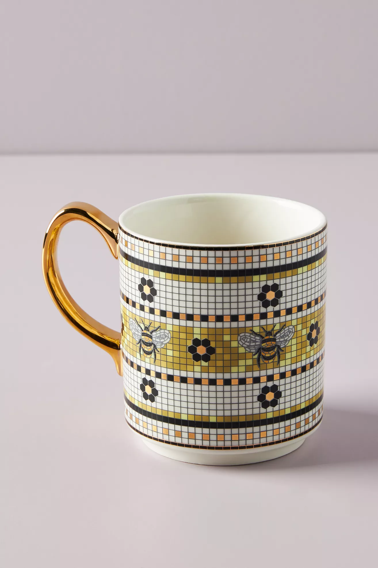 Bistro Tile Stoneware 24k Gold Garden Accent Mug